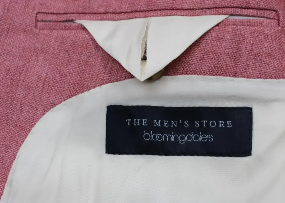 The Men's Store Bloomingdale's Sport Coat 44 R Mens Coral Linen Blazer Jacket